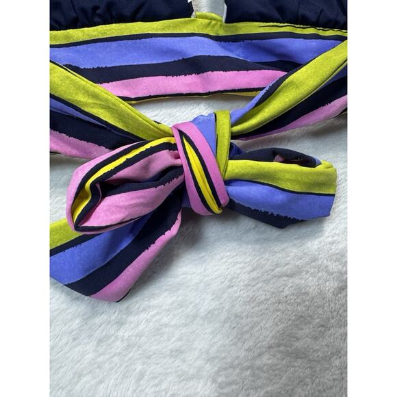 Trina Turk Zebra Reversible Triangle Bikini Top L20354 Size 8 - Picture 6 of 8